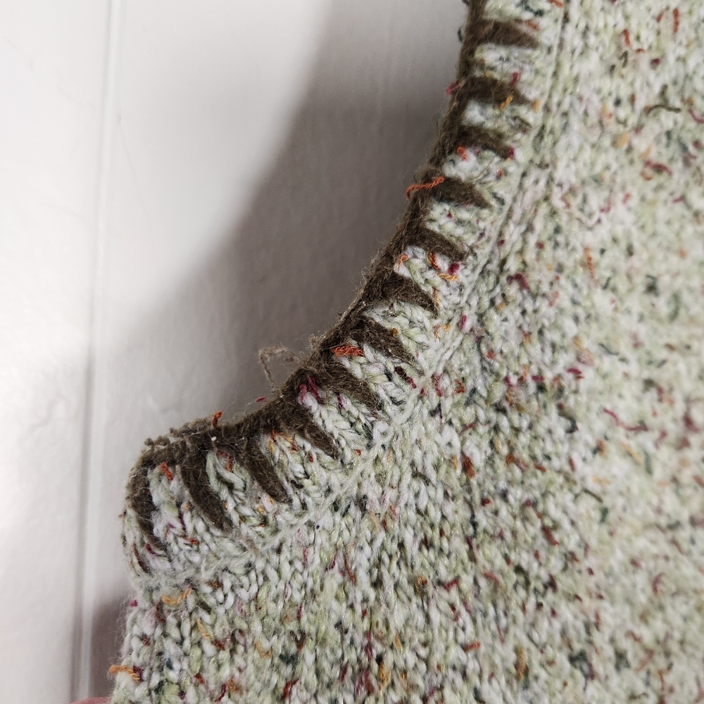 Vtg Christopher & Banks Hand Embroidered Oatmeal Zipper Sweater Vest Size 1x - Picture 14 of 16